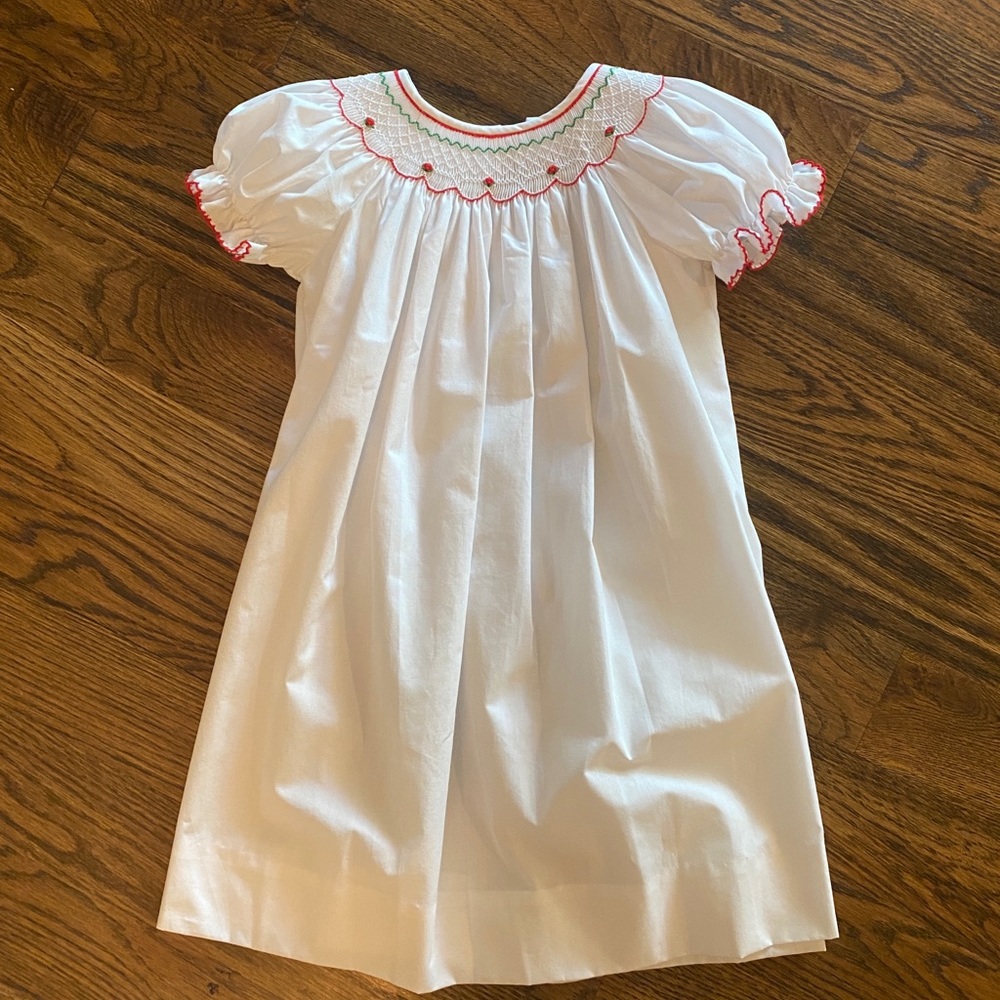 Smocked short sleeve dress